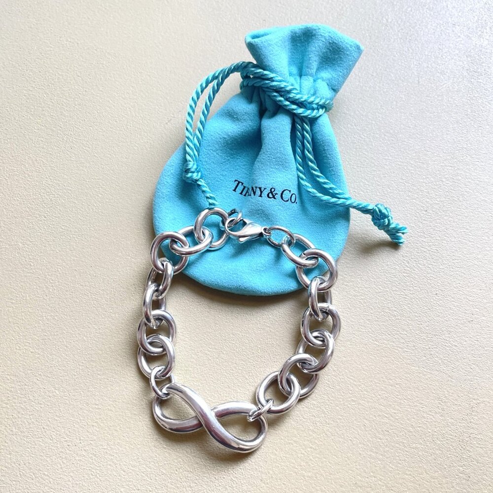 Tiffany & Co. Bracelet Silver Infinity Large Heavy Link with Pouch